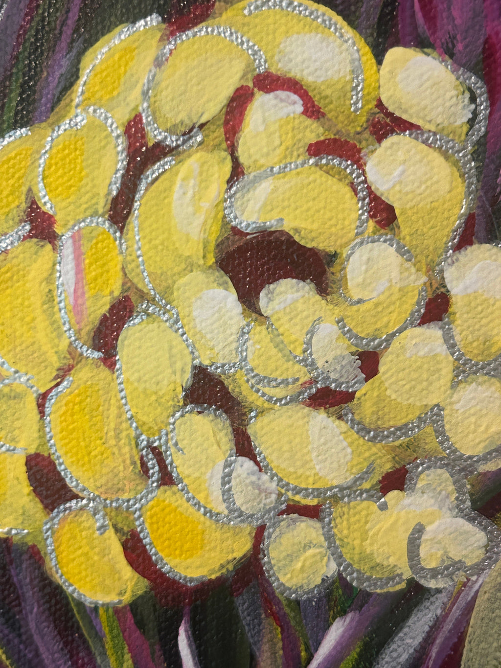 Magenta Bouquet in Gourd 24x30